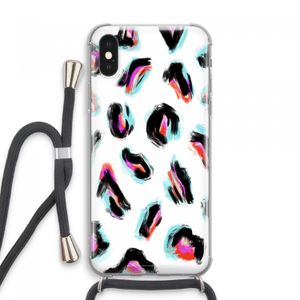Cheetah color: iPhone XS Max Transparant Hoesje met koord