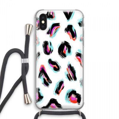 Cheetah color: iPhone XS Max Transparant Hoesje met koord