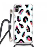 Cheetah color: iPhone XS Max Transparant Hoesje met koord