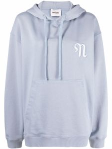 Nanushka hoodie oversize à logo brodé - Bleu