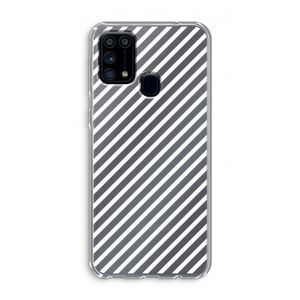 Strepen zwart-wit: Samsung Galaxy M31 Transparant Hoesje