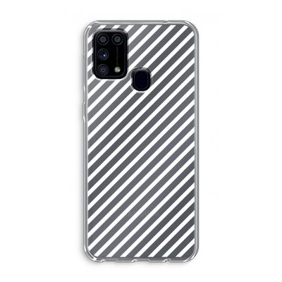 Strepen zwart-wit: Samsung Galaxy M31 Transparant Hoesje