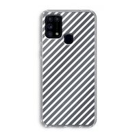 Strepen zwart-wit: Samsung Galaxy M31 Transparant Hoesje