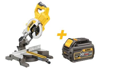 DeWalt DCS777N-XJ XR Flexvolt Accu Afkort- en verstekzaagmachine 216mm | Inclusief DCB546-XJ XR FLEXVOLT 18V-54V 6.0Ah accu