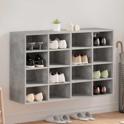 Schoenenkast met plank Betongrijs 103 x 30 x 67 cm Bewerkt hout