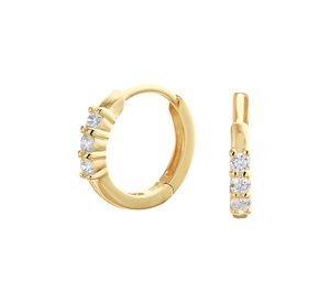 TFT Klapoorringen Diamant 0.18ct (2x 0.09ct) H SI Geelgoud Glanzend 2 mm x 12.5 mm