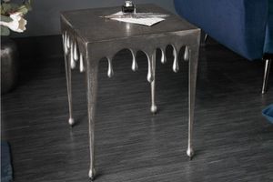 Extravagante bijzettafel LIQUID LINE S 34cm zilver traandesign - 40641