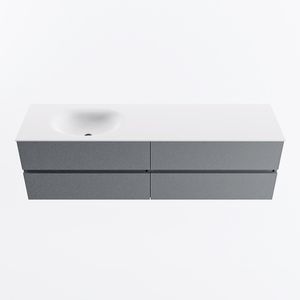 MONDIAZ VICA 170cm badmeubel onderkast Plata 4 lades. Wastafel MOON links 1 kraangat, kleur Talc.
