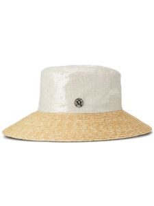 Maison Michel chapeau cloche Mini New Kendall en paille - Blanc