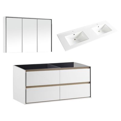 Badkamermeubelset Differnz Providence Met Keramiek Wastafel 120 cm Wit Differnz