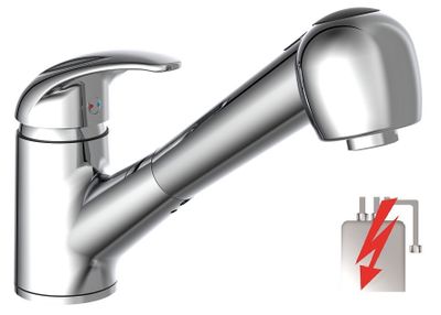 Schutte ALBATROS ééngreepsmengkraan keuken met uittrekbare sproeier | lage druk | chroom
 33379