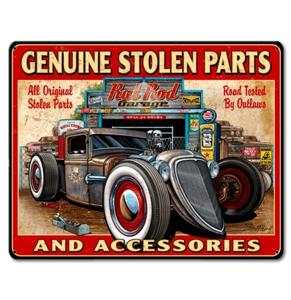 Genuine Stolen Parts And Accessories Zwaar Metalen Bord 40 x 30 cm