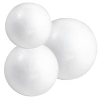 Piepschuim bollen/ballen - 3x st - wit - D10, D12 en D15 cm - styropor - hobby figuren