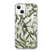 Wit bloemenpatroon: iPhone 13 Transparant Hoesje