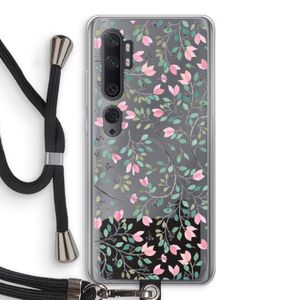 Sierlijke bloemen: Xiaomi Mi Note 10 Transparant Hoesje met koord