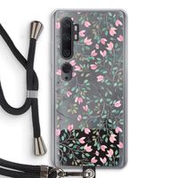Sierlijke bloemen: Xiaomi Mi Note 10 Transparant Hoesje met koord
