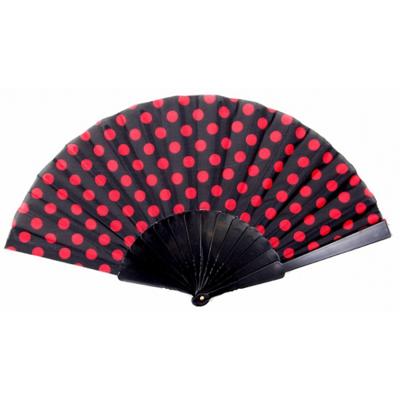 Spaanse waaier - zwart met rode stippen - 24 cm - Flemenco handwaaier - Spaanse accessoires