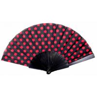 Spaanse waaier - zwart met rode stippen - 24 cm - Flemenco handwaaier - Spaanse accessoires