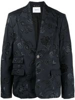 ERDEM blazer Edward à fleurs brodées - Bleu