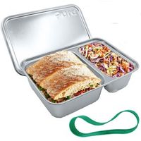 Pura Lunchbox Large RVS 2 Vakken 20x13,5x5,5 - thumbnail