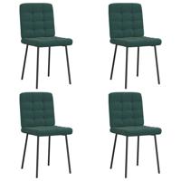 Eetkamerstoelen 4 st fluweel donkergroen