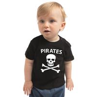 Piraten verkleedkleding shirt zwart voor babys - thumbnail