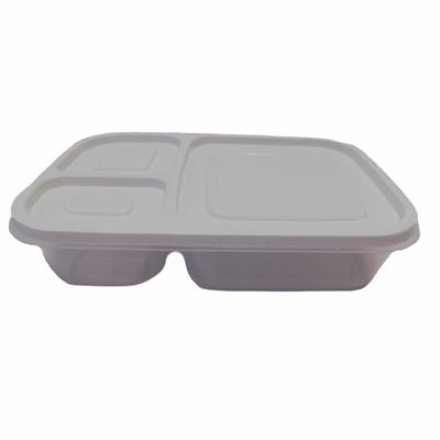 Vershoudbakjes - 1.15L - 3-vaks - 23 cm - mealprep - bewaarbakjes - lichtgrijs