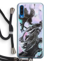 Pastel zwart: Samsung Galaxy A50 Transparant Hoesje met koord