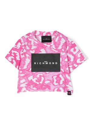 John Richmond Junior T-shirt met abstracte print - Roze