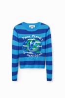 Korte gestreepte trui Planet - BLUE - M