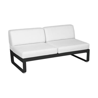 Fermob Bellevie 2-zitsmodule loungebank Liquorice - Off-White