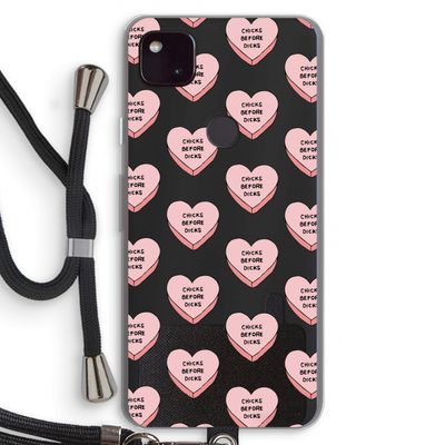 Chicks before dicks: Pixel 4a 5G Transparant Hoesje met koord