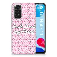 Xiaomi Redmi 10 | Redmi Note 11 4G Silicone-hoesje Flowers Pink DTMP - thumbnail