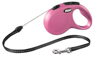 Flexi New CLASSIC 5 m Roze Hond Intrekbare riem