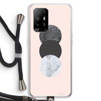 Marmeren cirkels: Oppo A95 5G Transparant Hoesje met koord