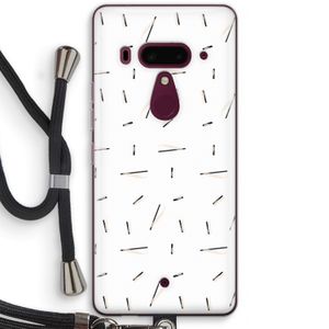 Hipster stripes: HTC U12+ Transparant Hoesje met koord