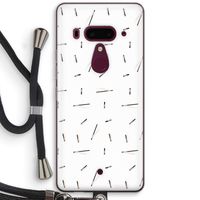 Hipster stripes: HTC U12+ Transparant Hoesje met koord