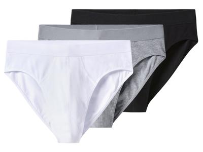esmara Men Set van 3 heren onderbroeken (Zwart/grijs/wit, L)
