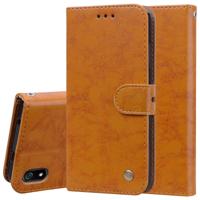 Business stijl olie Wax textuur horizontale Flip lederen case voor Xiaomi Redmi 7A met houder & kaartsleuven & portemonnee (bruin)