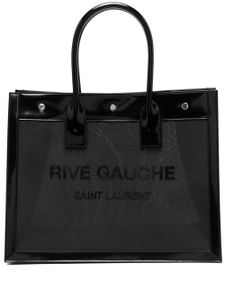 Saint Laurent sac cabas Rive Gauche à fini verni - Noir