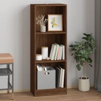 Boekenkast 40x24x109 cm bewerkt hout bruineikenkleurig