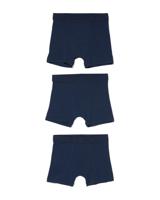 HEMA Kinder Boxers Basic Stretch Katoen - 3 Stuks Blauw (blauw)