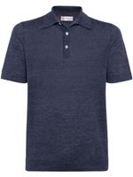 Brunello Cucinelli t-shirt à col nervuré - Bleu