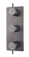 Wiesbaden Caral afbouwdeel inbouwthermostaat 3 weg gunmetal Wiesbaden Caral afbouwdeel inbouwthermostaat 3 weg gunmetal