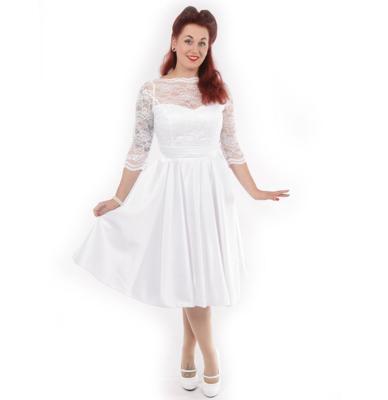 Collette White Lace Dress with Three Quarter Sleeves-XL Collette White Lace Dress with Three Quarter Sleeves-XL