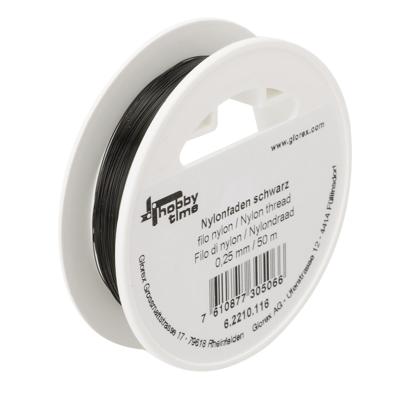 Glorex Hobby Nylon hobby draad - zwart - 0.25 mm x 50 meter