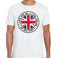 Verkleed T-shirt voor heren - I Love The UK - wit - voetbal supporter - themafeest