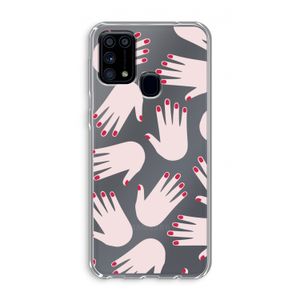 Hands pink: Samsung Galaxy M31 Transparant Hoesje