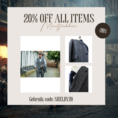 Maatpak Voor Heren | 3-delig Pak | Grijs/blauw Plaid | Charlie Strong | Peaky Blinders | Peaky Blinders