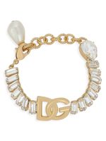 Dolce & Gabbana bracelet à logo DG strassé - Or